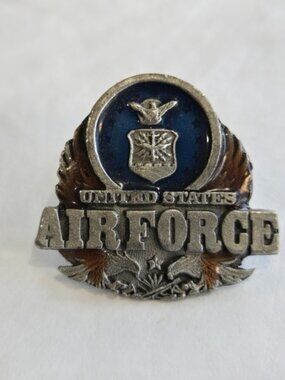 1990 Siskiyou US Air Force Lapel Pin Pewter Souvenir Pinback Button Brooch VTG
